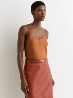 Tan - Ceinture en cuir effet crocodile Reiss Bronya
