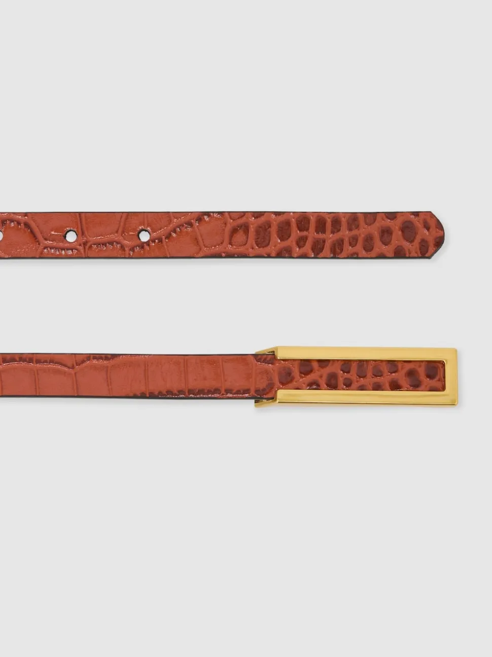 Tan - Ceinture en cuir effet crocodile Reiss Bronya