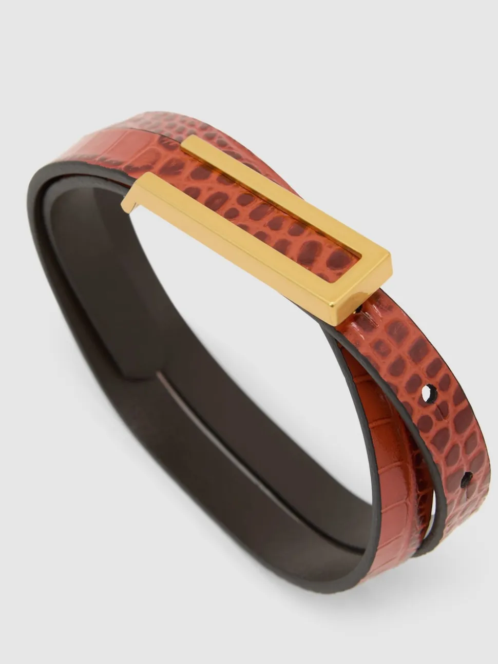 Tan - Ceinture en cuir effet crocodile Reiss Bronya