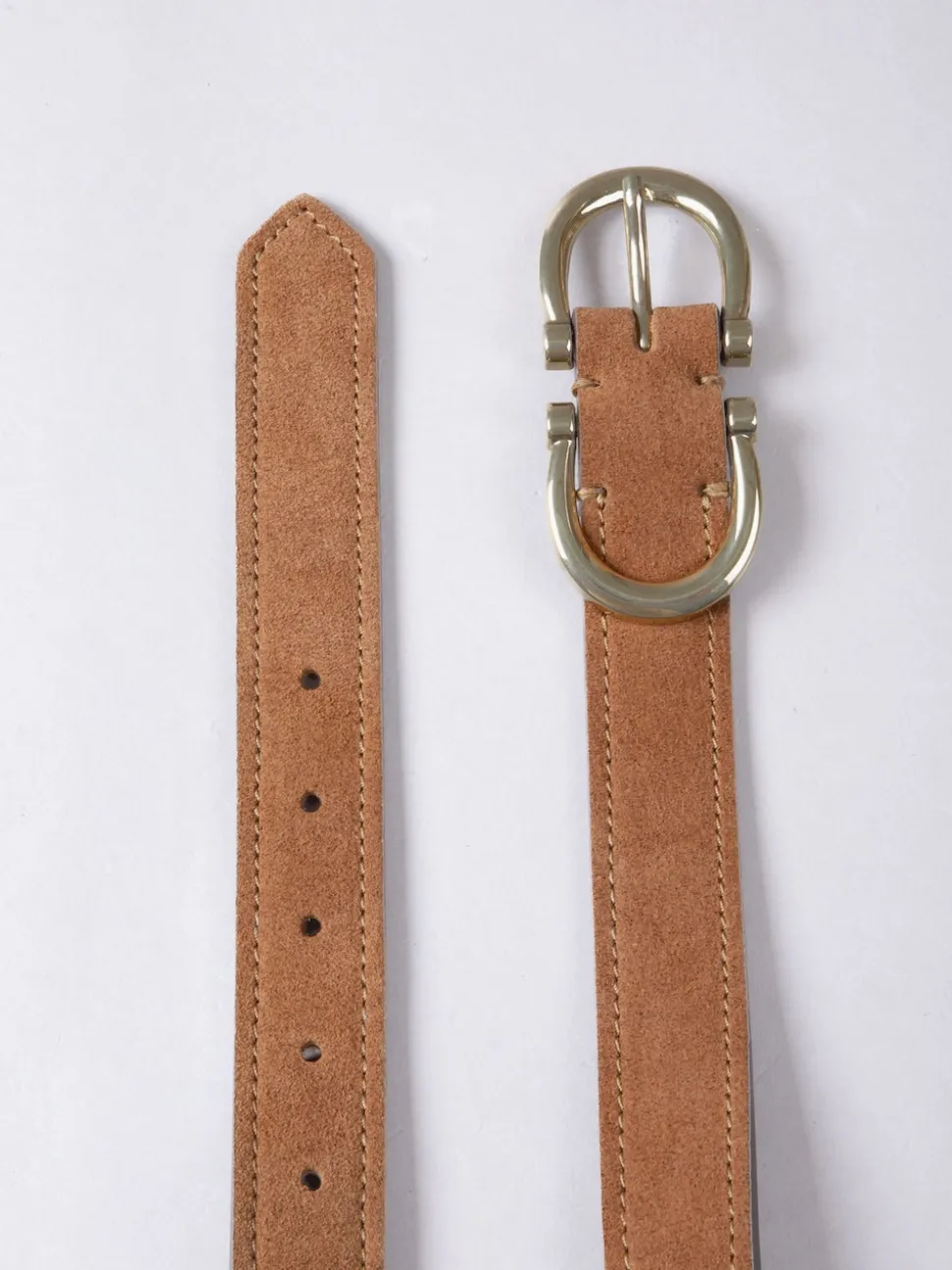 Tan - Ceinture Lakeland Leather Bowness en daim à double boucle