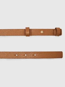 Tan - Ceinture REISS Hayley en cuir à charnières carrées