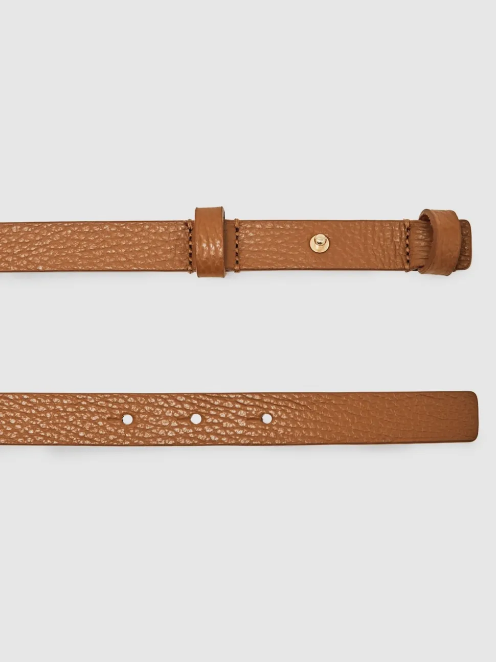 Tan - Ceinture REISS Hayley en cuir à charnières carrées