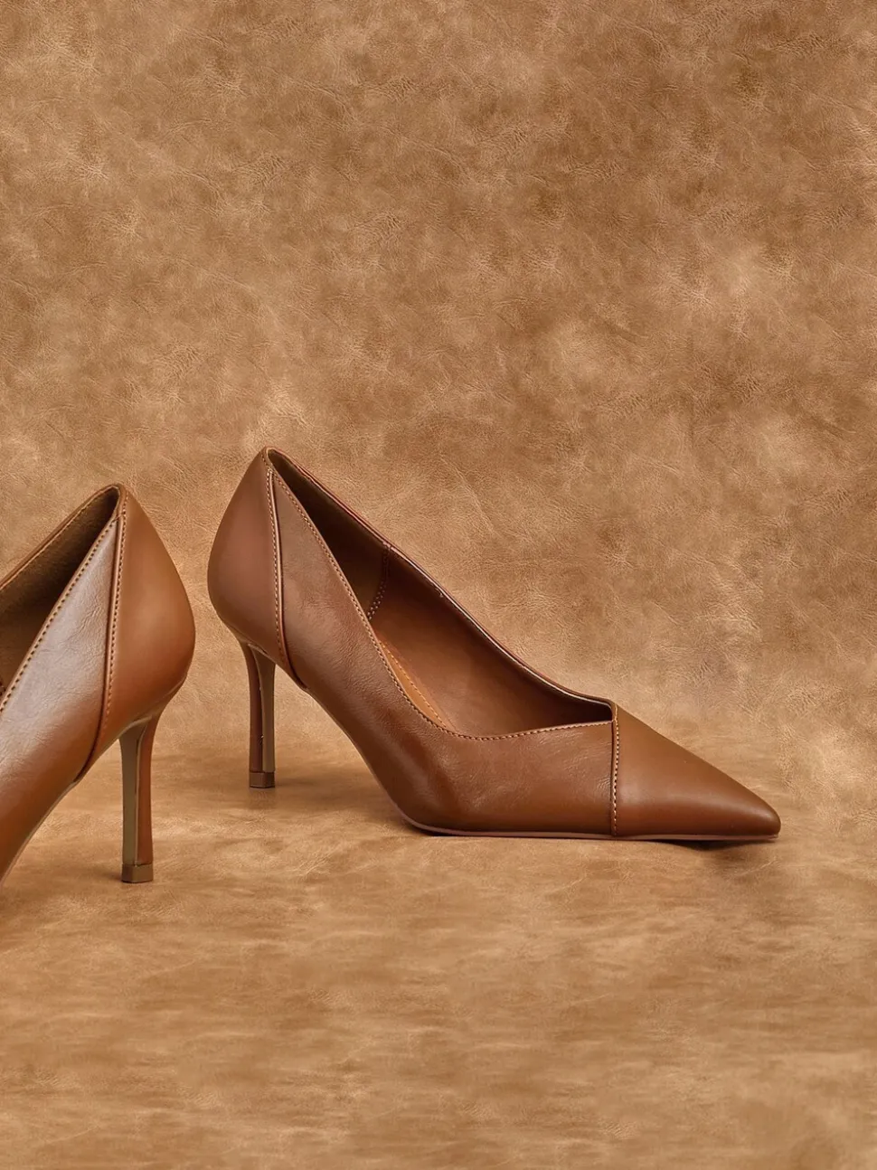 Tan - Linzi Chaussures à talons bicolores style court