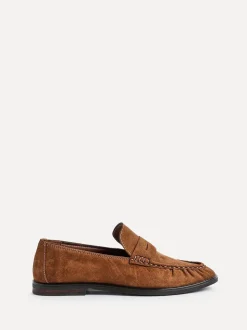 Tan - Mocassins Linzi Belmont froncés en cuir daim