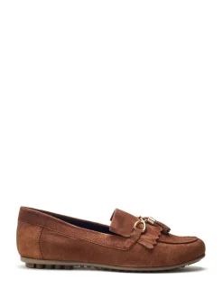 Tan - Mocassins Moda in Pelle Essana avec chaîne et glands