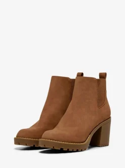 Tan - ONLY Chelsea Bottes/Bottines à talon carré