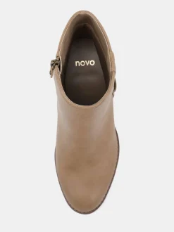 Taupe (Taupe) - Novo Bottes à talons Juliette Coupe large