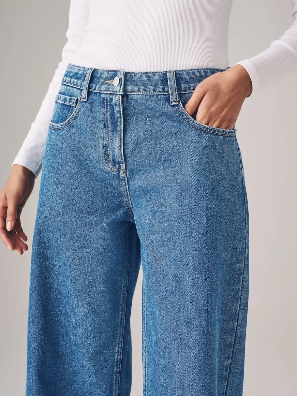 The Set Lot de 2 Denim Jean à jambe large 100% coton