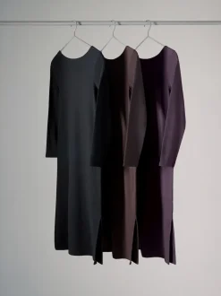 The Set lot de 3 robes bodycon côtelées à dos rond