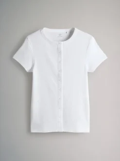 The Set lot de 3 t-shirts côtelés boutonnés à manches courtes