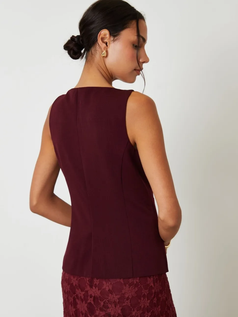 Threadbare Gilet long à col bateau