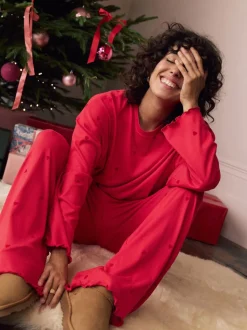 Étoile rouge - Pyjama à manches longues doux cœur