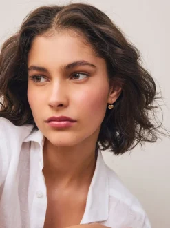 Ton doré brossé - Boucles d’oreilles cœur