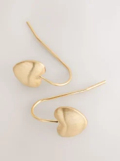 Ton doré brossé - Boucles d’oreilles cœur