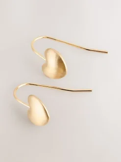 Ton doré brossé - Boucles d’oreilles cœur