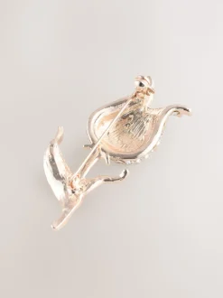 Ton d'or de rose - Broche rose scintillant