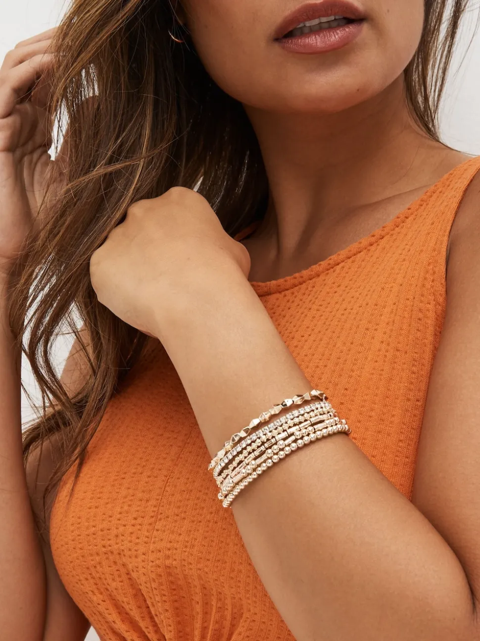 Ton d'or de rose - Lot de bracelets extensibles scintillants