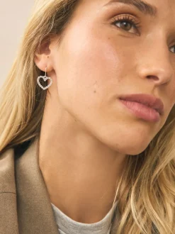 Ton d'or de rose - Pendants d'oreilles cœurs pavés