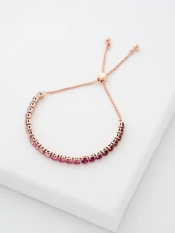 Ton doré/rouge - Ted Baker Tone Melrah: Bracelet Curseur Icon Crystal, cristal transparent