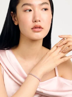Ton doré/rouge - Ted Baker Tone Melrah: Bracelet Curseur Icon Crystal, cristal transparent