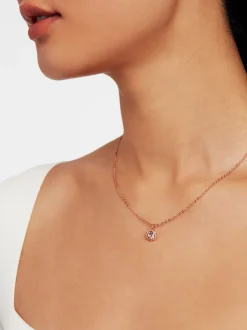 Ton or rose, cristal rose vintage - Ted Baker Tone SOLTELL : Collier avec pendentif en cristal scintillant solitaire