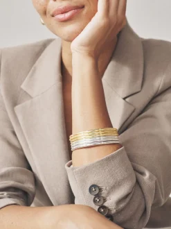 Ton Or/Argent - Lot de bracelets minces mixtes