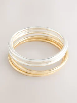 Ton Or/Argent - Lot de bracelets minces mixtes