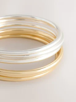 Ton Or/Argent - Lot de bracelets minces mixtes