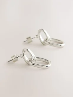 Tonalité argentée - Boucles d'oreilles Door Knocker Stud