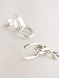 Tonalité argentée - Boucles d'oreilles Door Knocker Stud