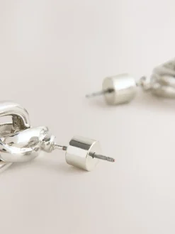 Tonalité argentée - Boucles d'oreilles Door Knocker Stud