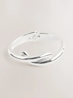Tonalité argentée - Bracelet rigide croisé