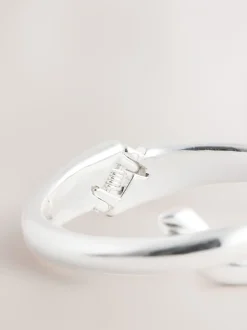 Tonalité argentée - Bracelet rigide croisé