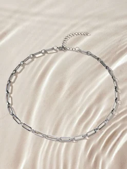 Tonalité argentée - Bracelet en acier inoxydable avec chaîne de trombones