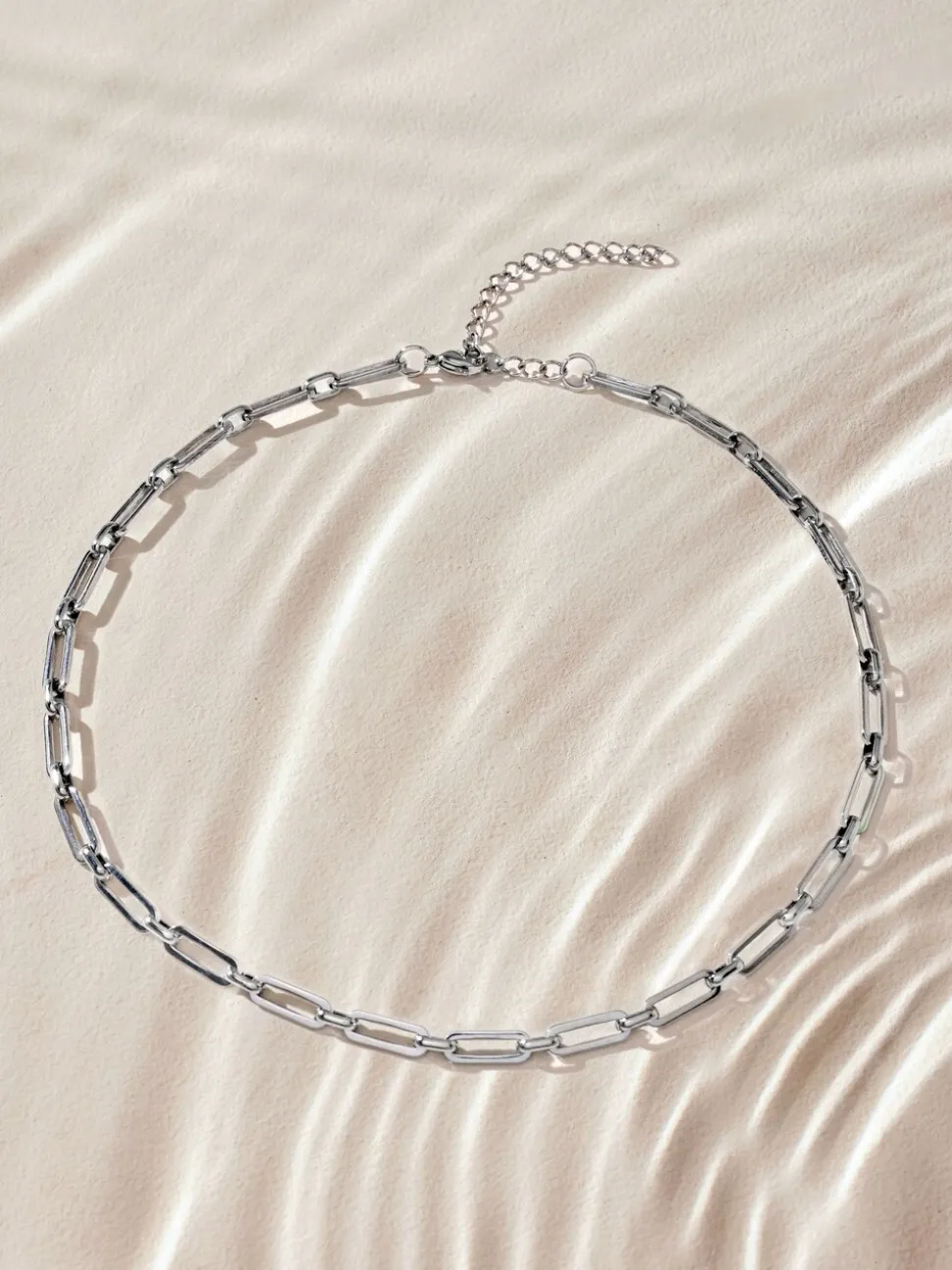 Tonalité argentée - Bracelet en acier inoxydable avec chaîne de trombones