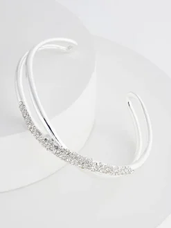 Tonalité argentée - Bracelet manchette Twist Sparkle