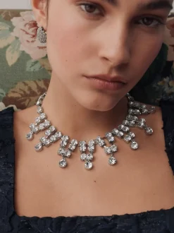 Tonalité argentée - Collier de bijoux Statement