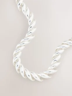 Tonalité argentée - Collier chaîne lisse