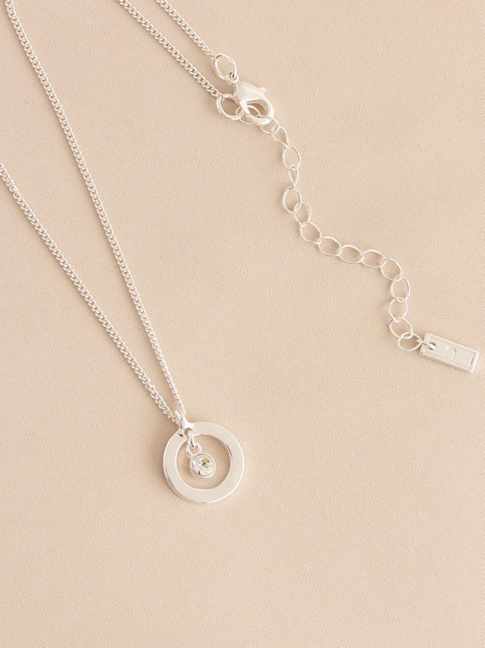 Tonalité argentée - Collier Birthstone avec pendentif disque