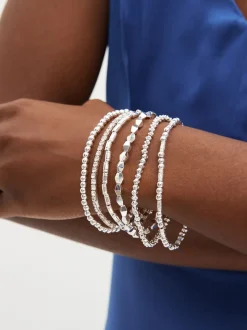 Tonalité argentée - Lot de bracelets extensibles scintillants