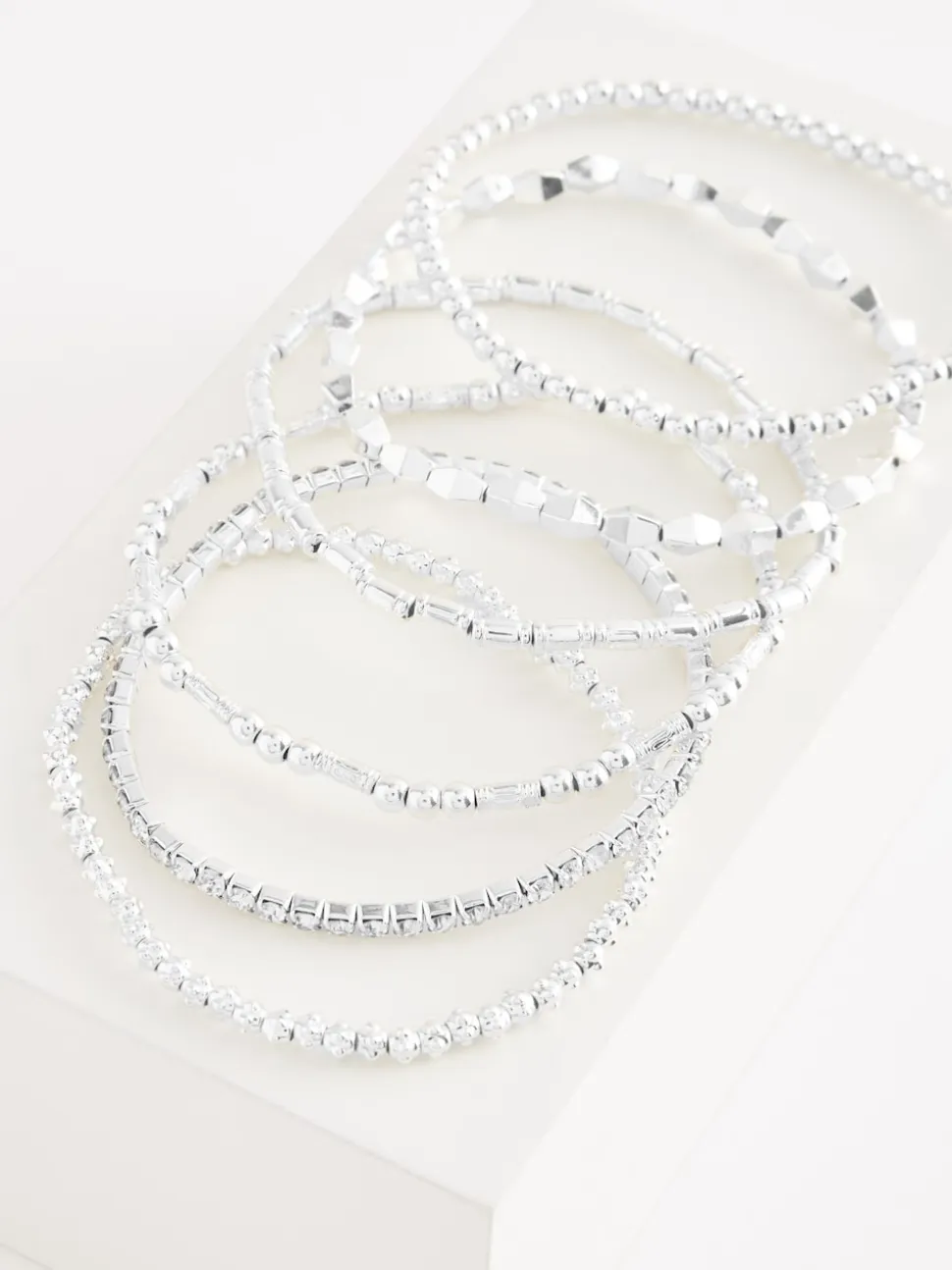 Tonalité argentée - Lot de bracelets extensibles scintillants