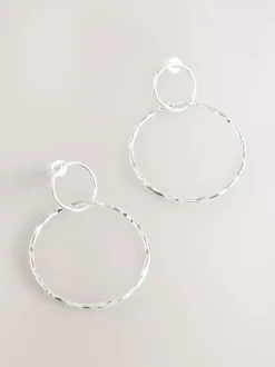 Tonalité argentée - Pendants d'oreilles cercle
