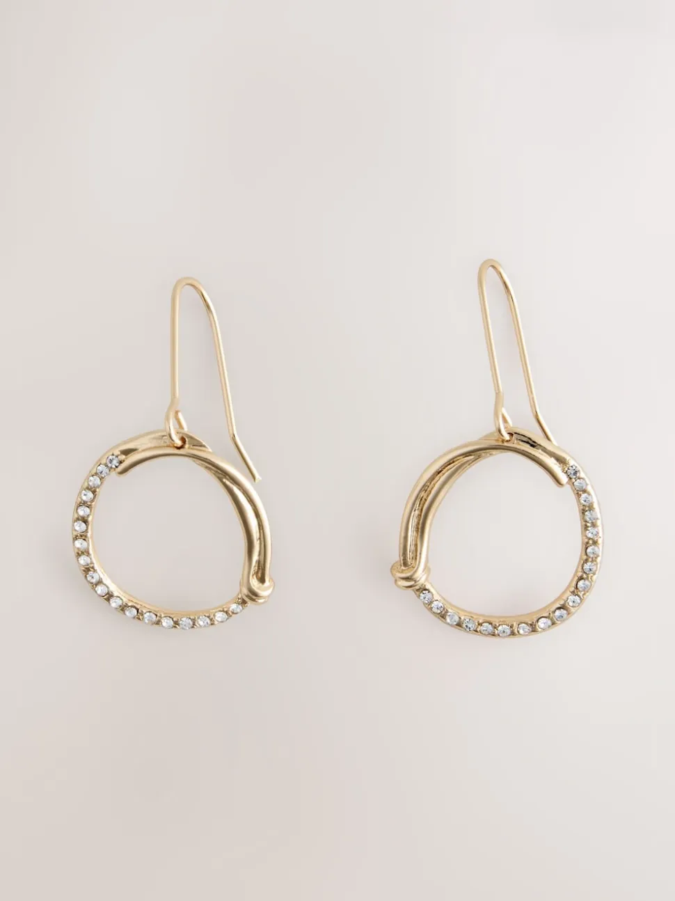 Tonalité d'or - Boucles d’oreilles cercle ouvert avec détail scintillant