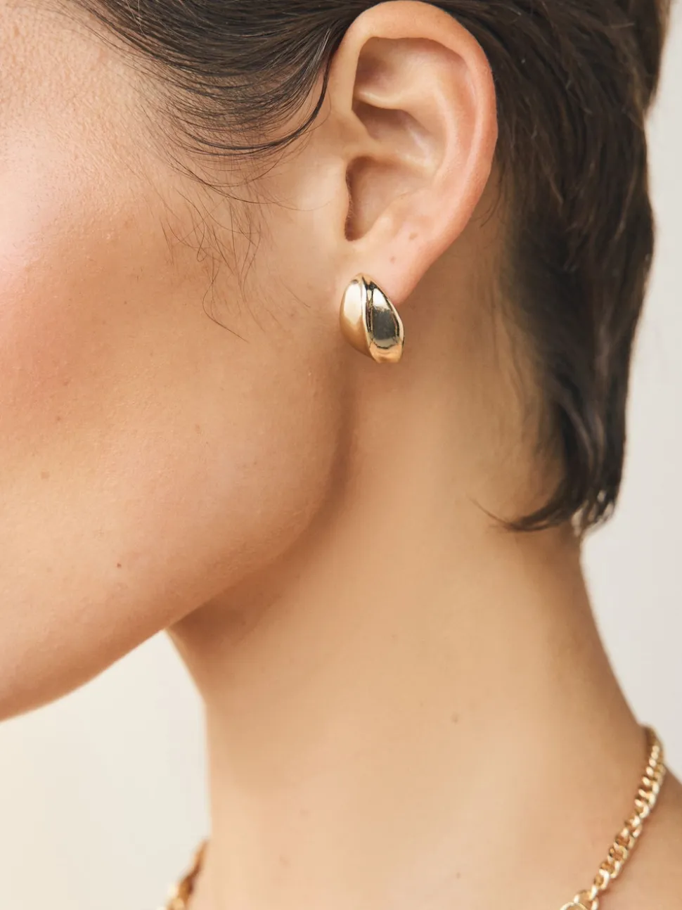 Tonalité d'or - Boucles d'oreilles Bouton