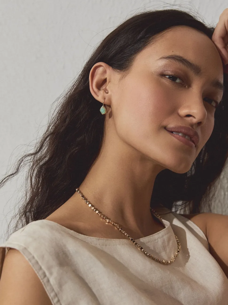 Tonalité d'or - Boucles d'oreilles avec détail Beige Sable