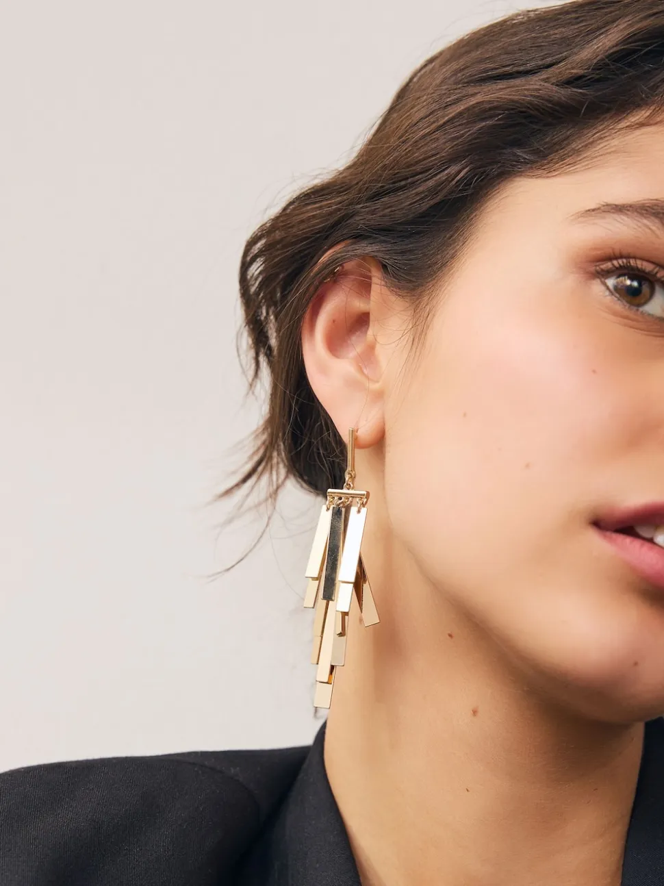 Tonalité d'or - Boucles d’oreilles Fan Cascade Statement