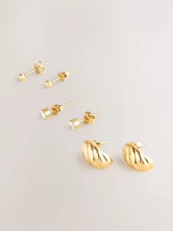 Tonalité d'or - Boucles d'oreilles imperméables en acier inoxydable