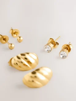 Tonalité d'or - Boucles d'oreilles imperméables en acier inoxydable