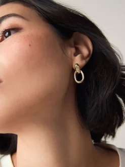 Tonalité d'or - Boucles d'oreilles Door Knocker Stud