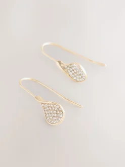 Tonalité d'or - Boucles d’oreilles gouttes pétales scintillantes